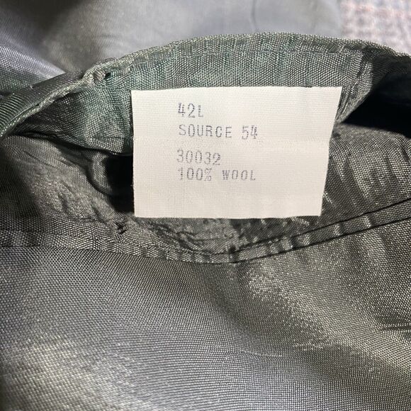 Vintage OAKTON LTD 100% Wool Plaid Tweed 2-Button Blazer Jacket Mens 42L Gray - Picture 5 of 13